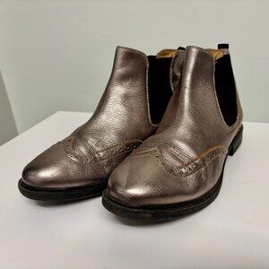 Hush Puppies metallic wingtip style booties women's size 8